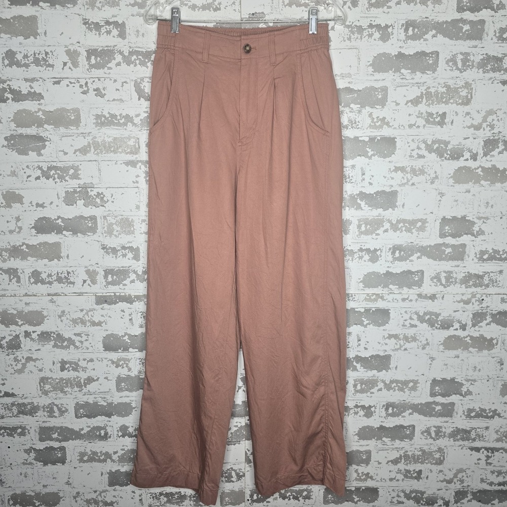 Madewell Pants Womens 4 The Neale Straight Wide Leg Pant Drapeweave Dried Rose